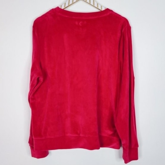 ZYIA Active Women's Fuchsia Pink Velvet Velour Sweatshirt Women's XL Activewear - Picture 4 of 9